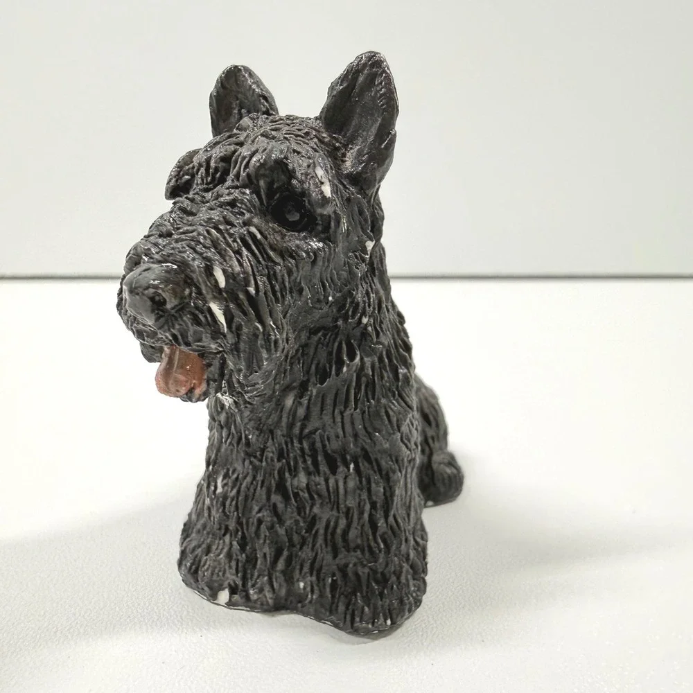 Stone Critter Littles Scottie Dog Figurine Vintage 80s USA SCL-058 Black 2.2